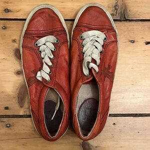 Red Leather Frye Sneakers GUC